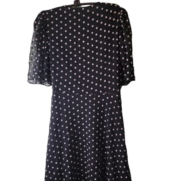 Alice + Olivia Dress Sz 6 Poka Dot Black and White Regency Core Wrap sexy - Picture 3 of 7